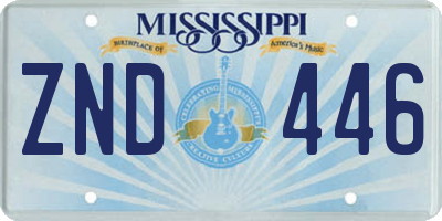 MS license plate ZND446