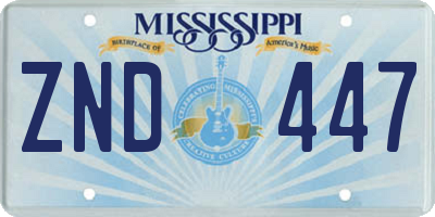 MS license plate ZND447