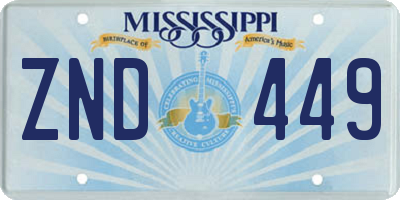 MS license plate ZND449
