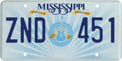 MS license plate ZND451