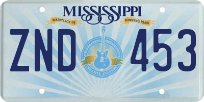 MS license plate ZND453