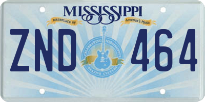 MS license plate ZND464