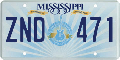 MS license plate ZND471