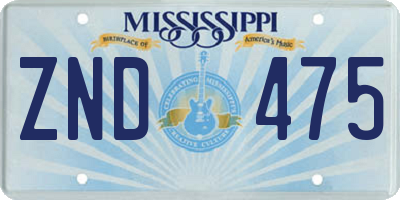 MS license plate ZND475