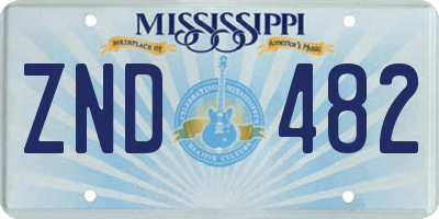 MS license plate ZND482