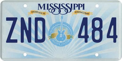MS license plate ZND484