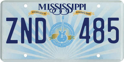 MS license plate ZND485
