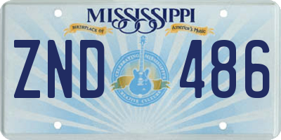 MS license plate ZND486