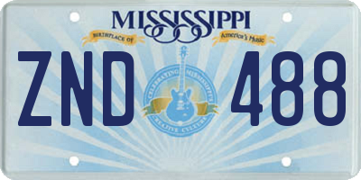 MS license plate ZND488