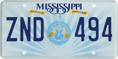 MS license plate ZND494