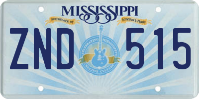 MS license plate ZND515