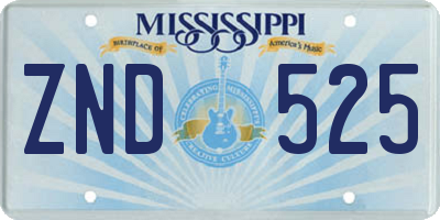 MS license plate ZND525