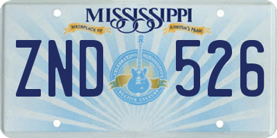 MS license plate ZND526