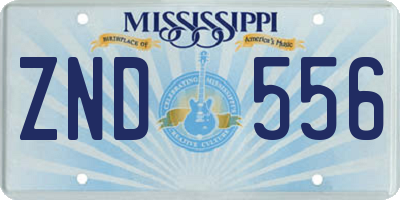 MS license plate ZND556