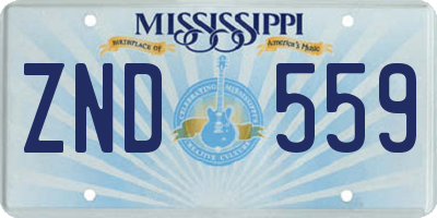 MS license plate ZND559