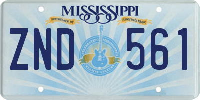 MS license plate ZND561