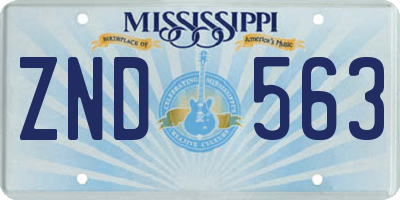 MS license plate ZND563