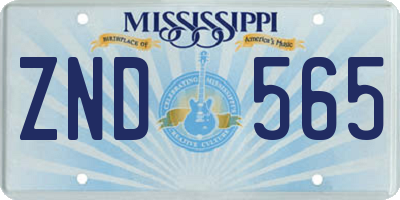 MS license plate ZND565