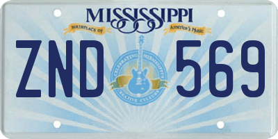 MS license plate ZND569