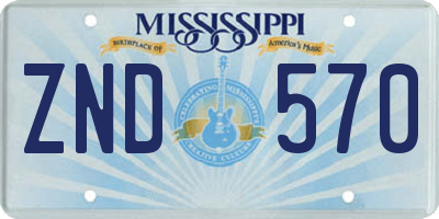 MS license plate ZND570
