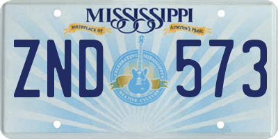 MS license plate ZND573