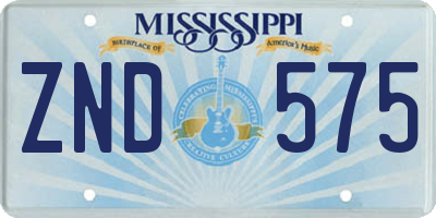 MS license plate ZND575