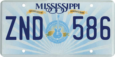 MS license plate ZND586