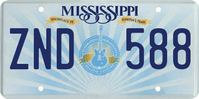 MS license plate ZND588