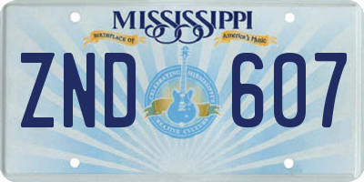 MS license plate ZND607