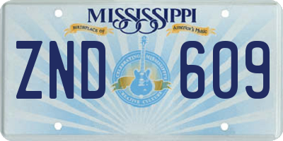MS license plate ZND609