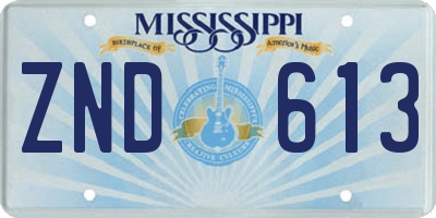 MS license plate ZND613