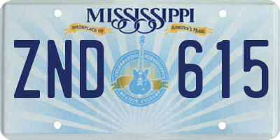 MS license plate ZND615