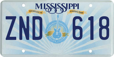 MS license plate ZND618