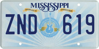 MS license plate ZND619