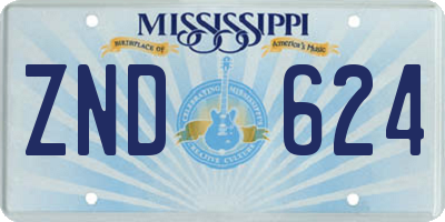 MS license plate ZND624