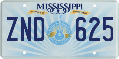 MS license plate ZND625