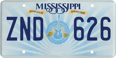 MS license plate ZND626