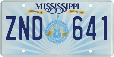 MS license plate ZND641
