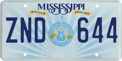 MS license plate ZND644