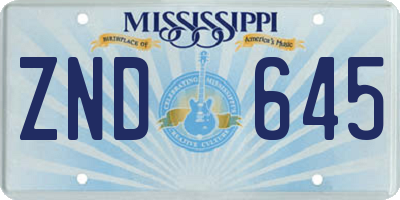 MS license plate ZND645