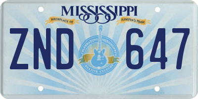 MS license plate ZND647