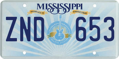 MS license plate ZND653