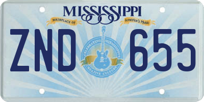 MS license plate ZND655