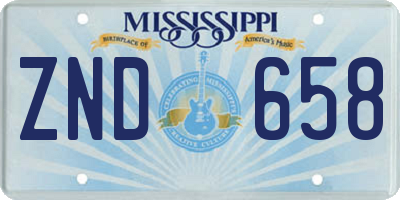 MS license plate ZND658