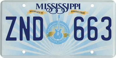 MS license plate ZND663