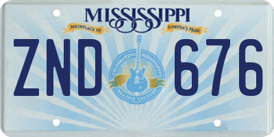 MS license plate ZND676