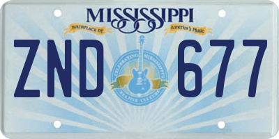 MS license plate ZND677