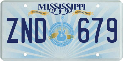 MS license plate ZND679