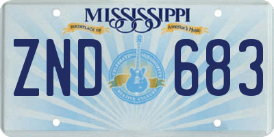 MS license plate ZND683