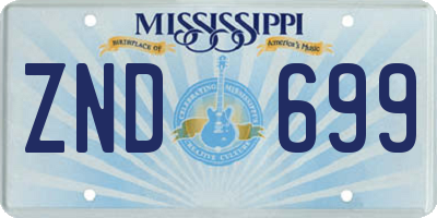 MS license plate ZND699